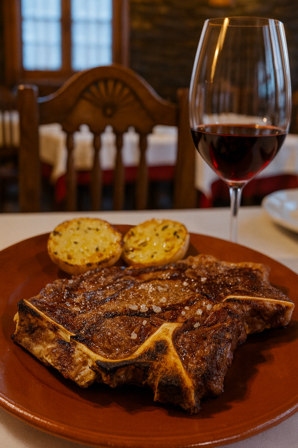 entrecot con vino tinto